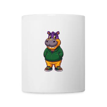 Hippo Funny Kawaii Cartoon Character Clipart - Mug - white - Front