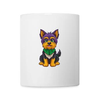 Yorkshire Terrier Hund Kawaii Zeichentrickfigur - Tasse - Weiß - Vorne