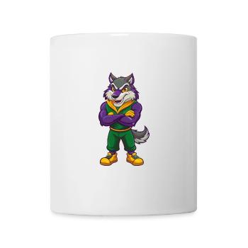 Wolf Funny Kawaii Cartoon Character Clipart - Mug - white - Front