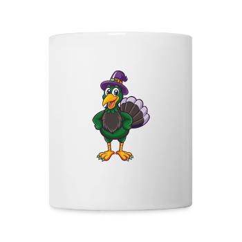 Turquie Drôle Kawaii Dessin animé Personnage Clipart - Mug blanc - blanc - Devant