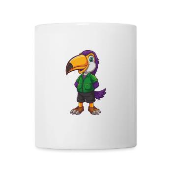 Toucan Funny Kawaii Cartoon Character Clipart - Mug - white - Front