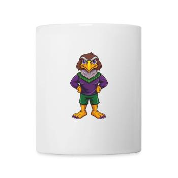 Hawk Drôle Kawaii Dessin animé Personnage Clipart - Mug blanc - blanc - Devant