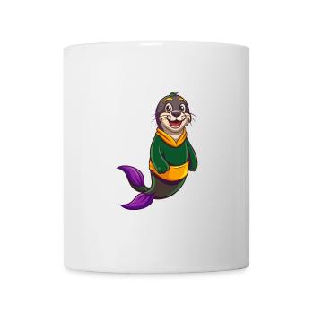Siegel Lustige Kawaii Cartoon Figur Clipart - Tasse - Weiß - Vorne