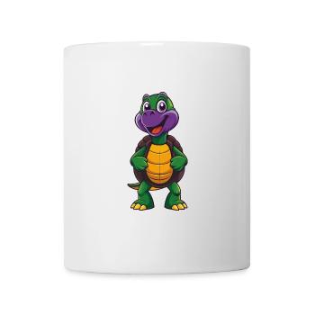 Schildkröte Lustige Kawaii Cartoon Figur Clipart - Tasse - Weiß - Vorne