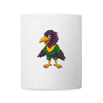 Rabe Lustige Kawaii Cartoon Figur Clipart - Tasse - Weiß - Vorne