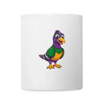 Taube Lustige Kawaii Cartoon Figur Clipart - Tasse - Weiß - Vorne