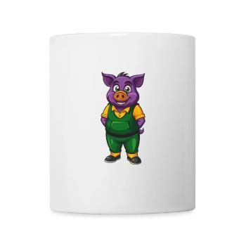 Schwein Lustige Kawaii Cartoon Figur Clipart - Tasse - Weiß - Vorne