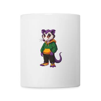 Opossum Drôle Kawaii Dessin animé Personnage Clipart - Mug blanc - blanc - Devant
