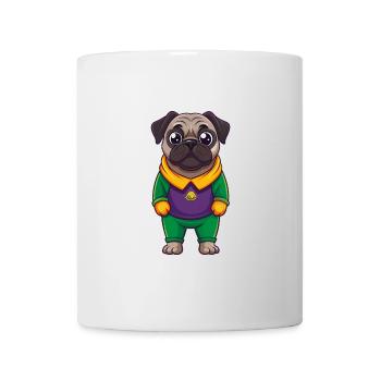 Mops Hund Lustige Kawaii Cartoon Figur Clipart - Tasse - Weiß - Vorne