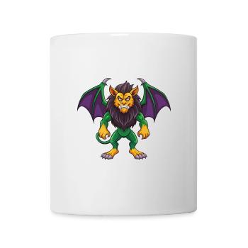 Manticore drôle Kawaii dessin animé Personnage Clipart - Mug blanc - blanc - Devant