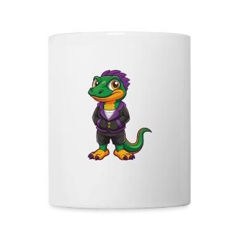 Eidechse Lustige Kawaii Cartoon Figur Clipart - Tasse - Weiß - Vorne