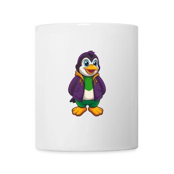 Pingouin Drôle Kawaii Dessin animé Personnage Clipart - Mug blanc - blanc - Devant