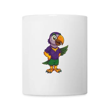 Parrot Funny Kawaii Cartoon Character Clipart - Mug - white - Front
