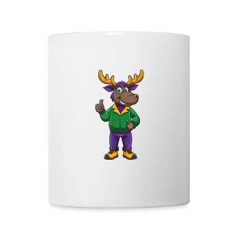 Elch Lustige Kawaii Cartoon Figur Clipart - Tasse - Weiß - Vorne