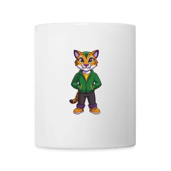 Ocelot Lustige Kawaii Cartoon Figur Clipart - Tasse - Weiß - Vorne