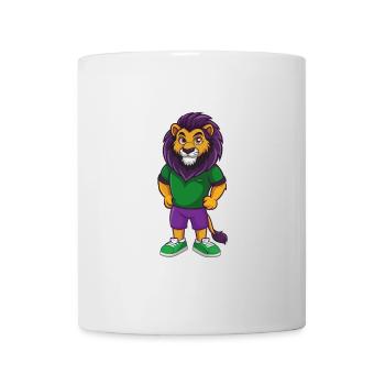 Lion Drôle Kawaii Dessin Animé Personnage Clipart - Mug blanc - blanc - Devant