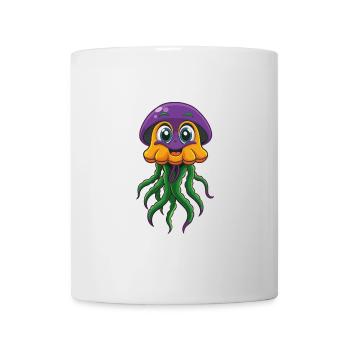 méduse drôle Kawaii dessin animé Personnage Clipart - Mug blanc - blanc - Devant