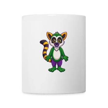 Lemur Funny Kawaii Cartoon Character Clipart - Mug - white - Front
