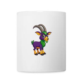 Steinbock Lustige Kawaii Cartoon Figur Clipart - Tasse - Weiß - Vorne