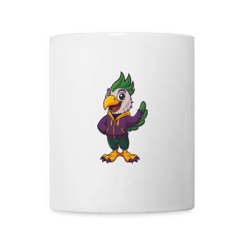 Kakadu Lustige Kawaii Cartoon Figur Clipart - Tasse - Weiß - Vorne