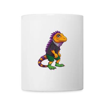 Iguana Funny Kawaii Cartoon Character Clipart - Mug - white - Front