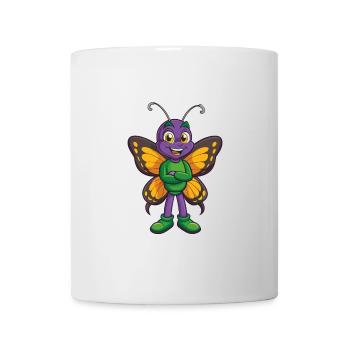 papillon drôle kawaii personnage de dessin animé clipart - Mug blanc - blanc - Devant