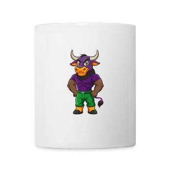 Bull Funny Kawaii Cartoon Character Clipart - Mug - white - Front