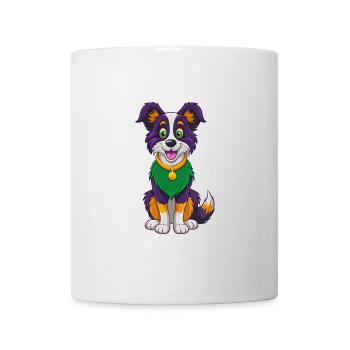 Border Collie Hund Lustige Kawaii Cartoon Clipart - Tasse - Weiß - Vorne