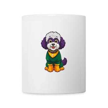 Bichon frisé chien drôle Kawaii personnage de dessin animé - Mug blanc - blanc - Devant