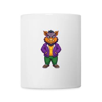 sanglier drôle kawaii dessin animé personnage clipart - Mug blanc - blanc - Devant