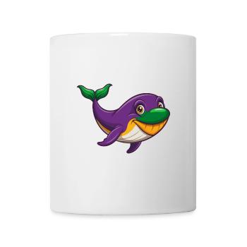Blauwal Lustige Kawaii Cartoon Figur Clipart - Tasse - Weiß - Vorne