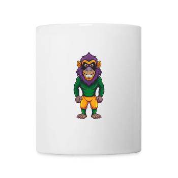 Babouin Drôle Kawaii Dessin animé Personnage Clipart - Mug blanc - blanc - Devant