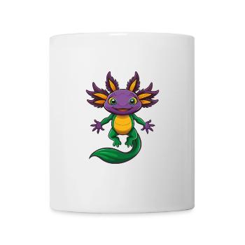 axolotl drôle kawaii dessin animé personnage clipart - Mug blanc - blanc - Devant