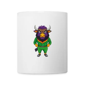 Bison Funny Kawaii Cartoon Character Clipart - Mug - white - Front