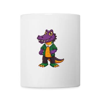 Alligator Lustige Kawaii Cartoon Figur Clipart - Tasse - Weiß - Vorne