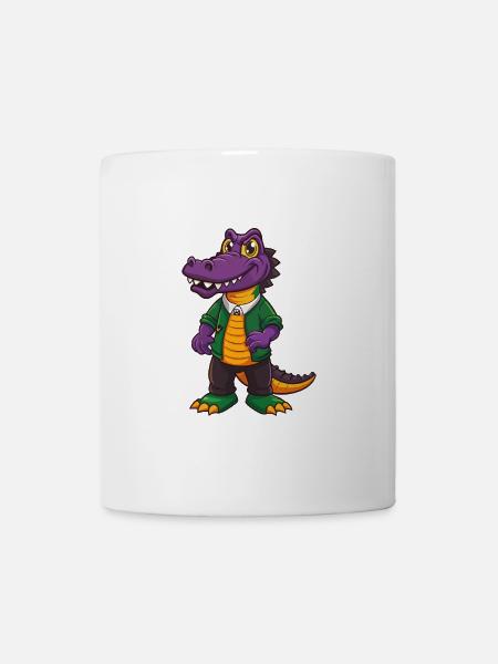 Alligator Lustige Kawaii Cartoon Figur Clipart - Tasse - Weiß