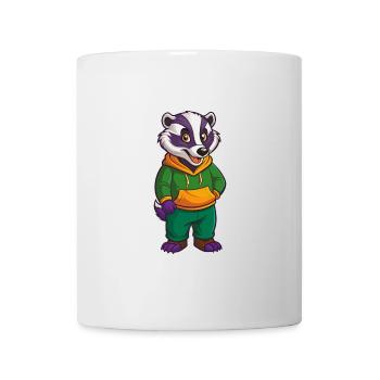 blaireau drôle Kawaii dessin animé Personnage Clipart - Mug blanc - blanc - Devant
