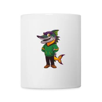 Barracuda Funny Kawaii Dessin animé Personnage Clipart - Mug blanc - blanc - Devant