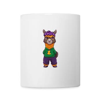 Alpaga Drôle Kawaii Dessin Animé Personnage Clipart - Mug blanc - blanc - Devant