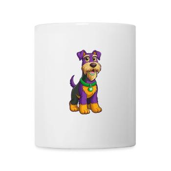 Airedale Terrier Chien Kawaii Personnage de dessin animé - Mug blanc - blanc - Devant