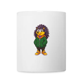 Igel Lustige Kawaii Cartoon Figur Clipart - Tasse - Weiß - Vorne