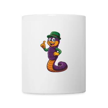 Ver de terre drôle Kawaii dessin animé Personnage Clipart - Mug blanc - blanc - Devant
