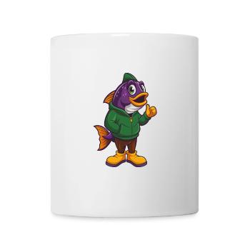 Fish Funny Kawaii Cartoon Character Clipart - Mug - white - Front