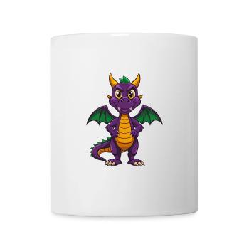 Drache Lustige Kawaii Cartoon Figur Clipart - Tasse - Weiß - Vorne