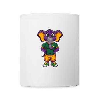 Elefant Lustige Kawaii Cartoon Figur Clipart - Tasse - Weiß - Vorne