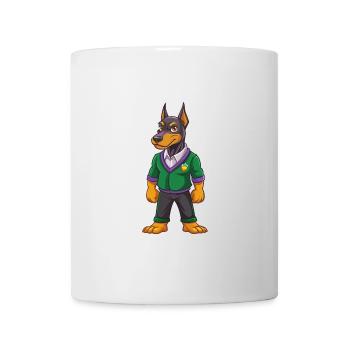 Dobermann chien drôle Kawaii personnage de dessin animé - Mug blanc - blanc - Devant