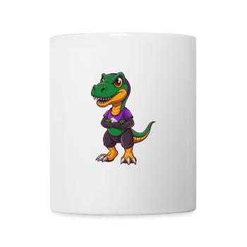 Dinosaurier Lustige Kawaii Cartoon Figur Clipart - Tasse - Weiß - Vorne