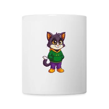 Cat Funny Kawaii Cartoon Character Clipart - Mug - white - Front