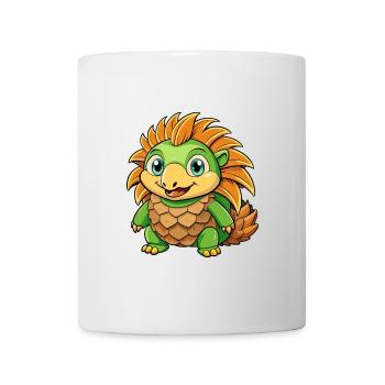 Echidna Cute Cartoon Character Kawaii Clipart - Mug - white - Front