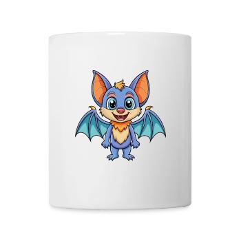 Chauve-souris mignon personnage de dessin animé Kawaii Clipart - Mug blanc - blanc - Devant